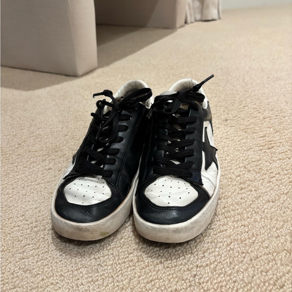 Golden Goose Stardan- Black and White Star Sneakers - Picture 7 of 9
